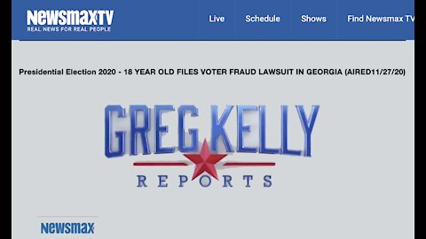 From Greg Kelly - 18 YEAR OLD FILES LAWSUIT FOR ELECTION FRAUD IN GA.