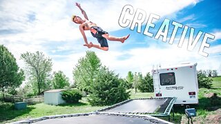 TRYING THE WEIRDEST TRAMPOLINE TRICKS!