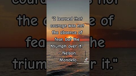 "I learned that courage was not the absence of fear, but the triumph over it"