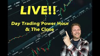 LIVE DAY TRADING POWER HOUR & THE CLOSE! | $50k Profit Day!! | S&P500 | $NASDAQ | $PHVS +375% Move
