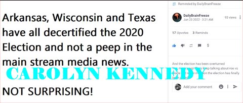 Carolyn Kennedy the artist, the election has been overturned
