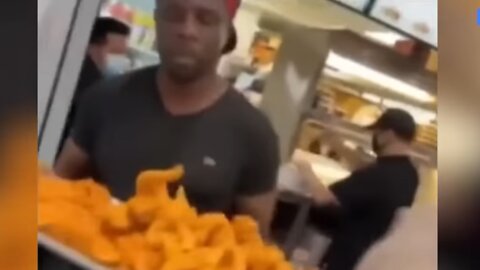 Man Steals... Tray Of Fried Chicken?!