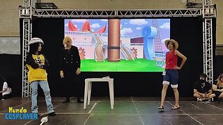 Apresentação Cosplay de Luffy, Sanji e Law do anime One Piece no 26º Pira Anime Fest (2022)