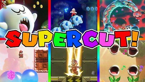 70 min Supercut of ALL 75 Wonder Flower events! Super Mario Bros Music Singing Pretty Colors Trippy