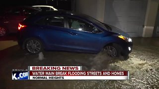 Main break sends water into streets, homes in Normal Heights