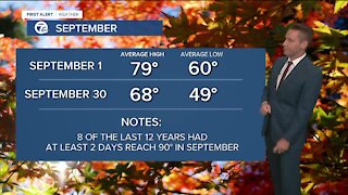 September weather often hits at least 90° twice