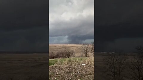 Large tornado on the ground near Keota Iowa
