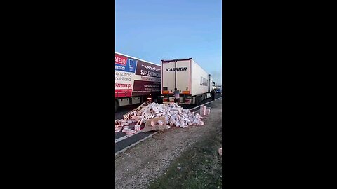 truckers have joined in the protests in france as well... dumping their loads on their way to paris