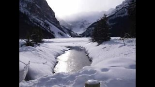 Ice skater captures winter beauty of Lake Louise