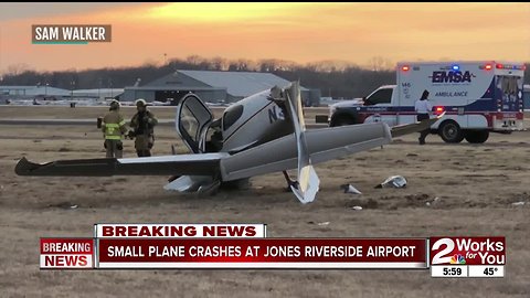Small plane crashes at Jones Riverside Airport