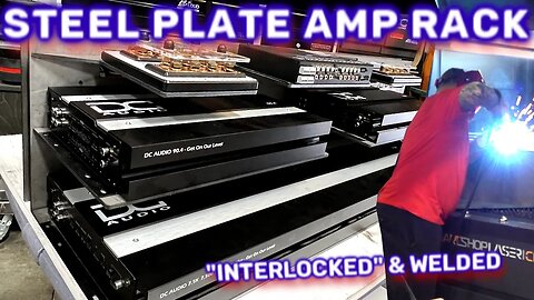 "Floating" Steel Plate Car Audio Amp Rack laser cut Interlocked & welded together