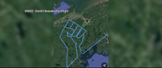 Pilot draws George Floyd tribute using airplane