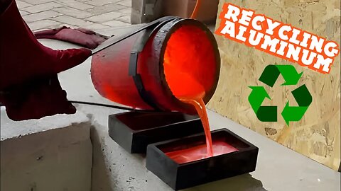 (4K) Casting Aluminum Bricks #melting #aluminum #devilforge #belgium #scrapping
