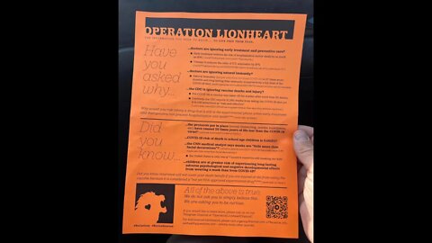 2/15/22 Richard Citizen Journalist in MD- Operation Lionheart- Flier Picture in Thumbnail.