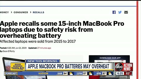 Apple recalls MacBook Pro laptops due to overheating battery