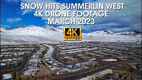 Snow Hits Summerlin West 4K Drone Footage March 2023