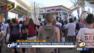 10 arrested at immigration policy protest