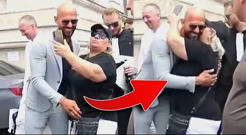 Andrew Tate Fan Hugs Him Outside Court (New Video - Public)