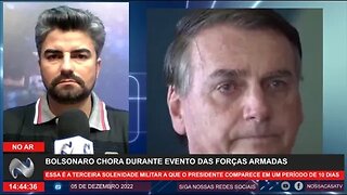 URGENTE Bolsonaro chora durante evento das Forças Armadas
