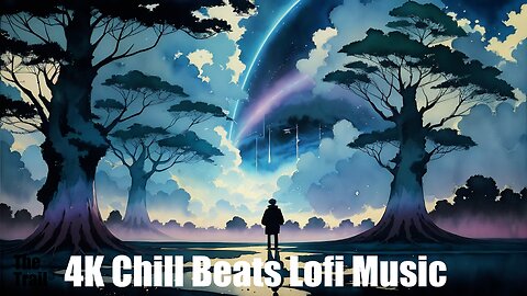 Chill Beats Music - Lofi Mountaintop | (AI) Audio Reactive Meteora Watercolour | Astral Walk