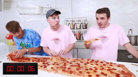 Eating the largest pizza in the world