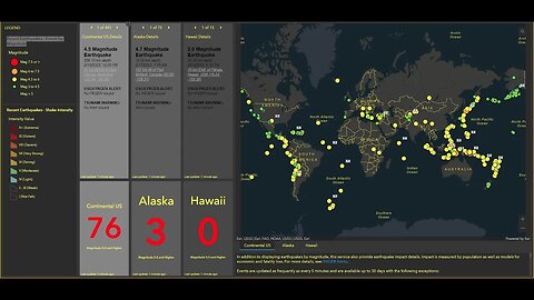 Recent Earthquakes - Events by Magnitude LIVE Earthquake Tracker Worldwide 24/7 News TTS