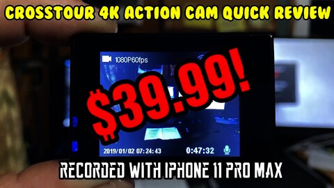 $39.99 Crosstour 4k action cam w mic review. Recorded with an iPhone 11 Pro Max