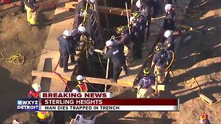 Construction worker trapped in trench dies