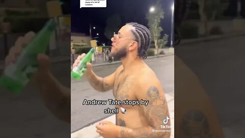 ANDREW TATE DESCRIBES HIMSELF AT GAS STATION