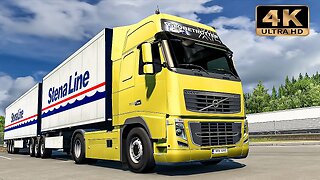 Scandinavian Volvo FH with double trailer | Euro Truck Simulator 2 Gameplay "4K"