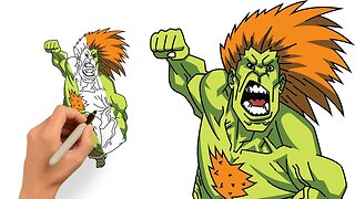 How to Draw Blanka from Street Fighter - Step by Step