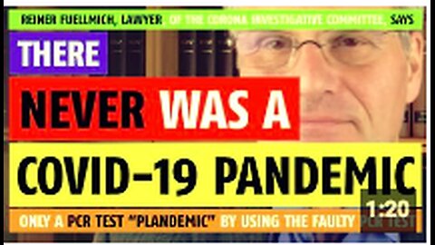 There never was a COVID-19 pandemic, only a PCR Test "plandemic" notes lawyer Reiner Fuellmich