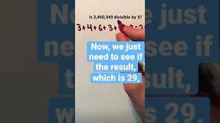 How do you check if a number is divisible by 3??