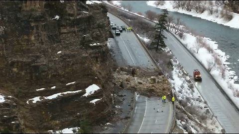 Large rock slide closes I-70 through Glenwood Canyon; some lanes could reopen Tuesday