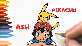 COMO DESENHAR ASH E PIKACHU POKÉMON - FÁCIL #pokemon #ash #pikachu