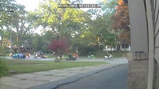 Large group of dirt bikes, ATVs, motorcycles take over Cleveland streets