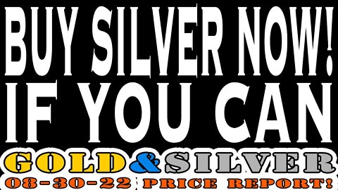 Buy Silver Now! If You Can 08/30/22 Gold & Silver Price Report