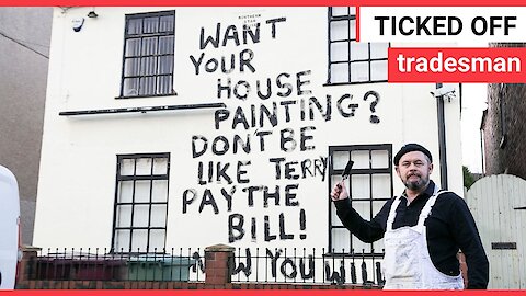 Disgruntled painter takes revenge by daubing a message on an old pub