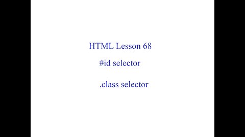 HTML Lesson 68