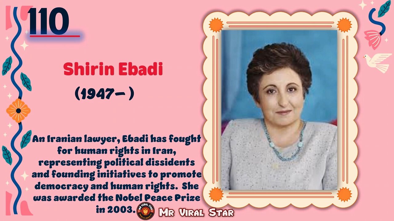 Shirin Ebadi (1947– )| TOP 150 Women That CHANGED THE WORLD | Short ...