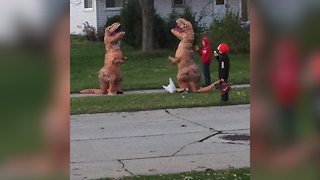 T-Rex Fights T-Rex Over Candy