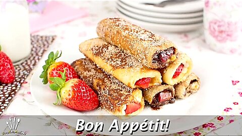 French Toast Roll-Ups (2 Ways) - Strawberry Nutella _ Cream Cheese