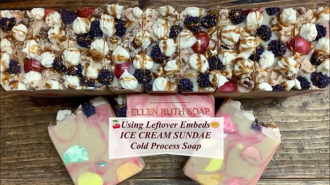 Making ICE CREAM SUNDAE Goat Milk Soap using All my Leftover Embeds❣️ | Ellen Ruth Soap