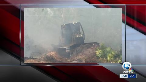 Fire crews battling wildfires in St. Lucie County