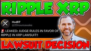 🚨 LEAKED: JUDGE RULES IN FAVOR OF RIPPLE IN XRP LAWSUIT!!