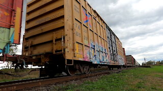 Manifest Train 382 CN 3939 & CN 2941 Locomotives Eastbound In Sarnia