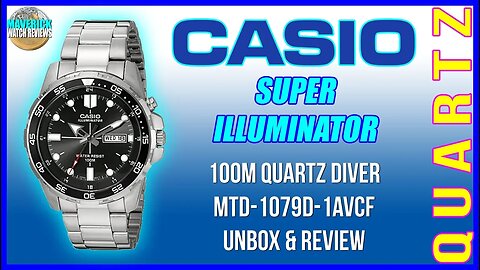 Blinded By The Light! | Casio Super Illuminator 100m Quartz Diver MTD-1079D-1AVCF Unbox & Review