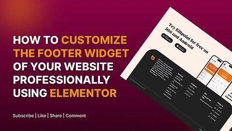 How to customize the footer widget of your website professionally using elementor [free] #elementor