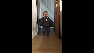 Baby Boy Shows Off His Brand New Suit