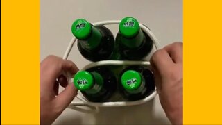 how to tie a rope on four bottles